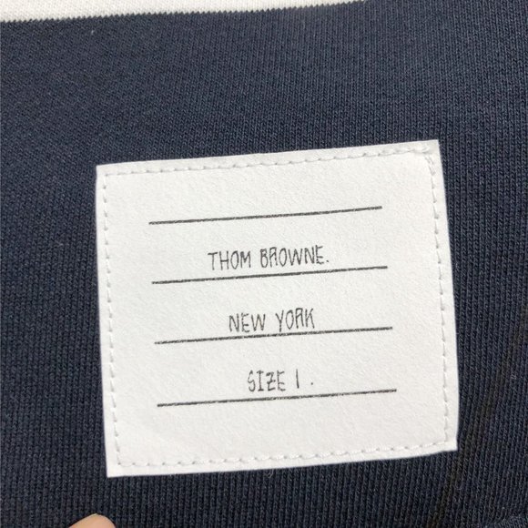 Thom Browne Navy Four Stripes Knitted Sports Shorts - Picture 7 of 8